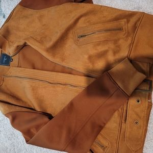 Brown tan suede bomber jacket nwot